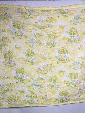 Baby Blanket Quilt Vintage Chix By Dundee Country Sunshine  Made In USA 1978